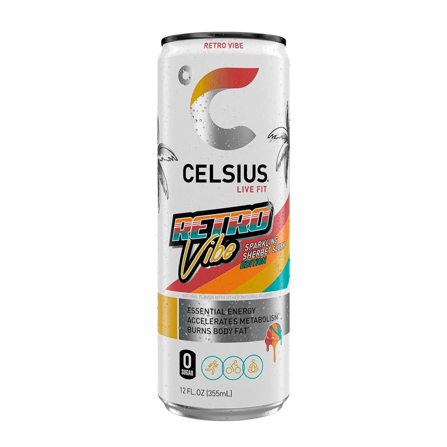 Bebida Energizante Celsius Retro Vibe. 355 ml
