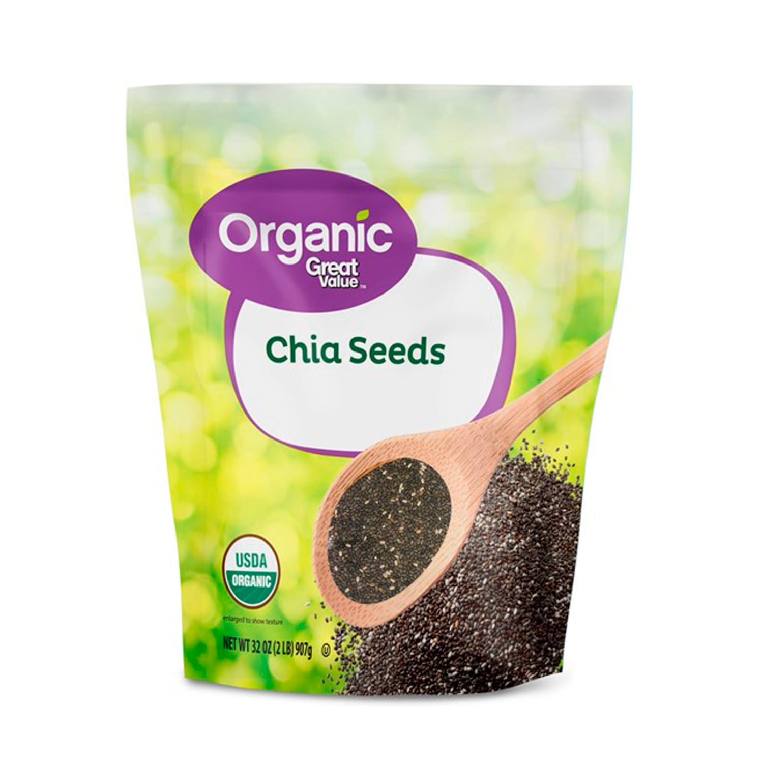 Semillas de Chia orgánicas Great Value. 907 gr