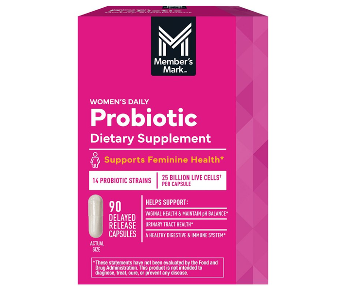 Probióticos para Mujer 14 Cepas 25 Billones Member's Mark, 90Cap.