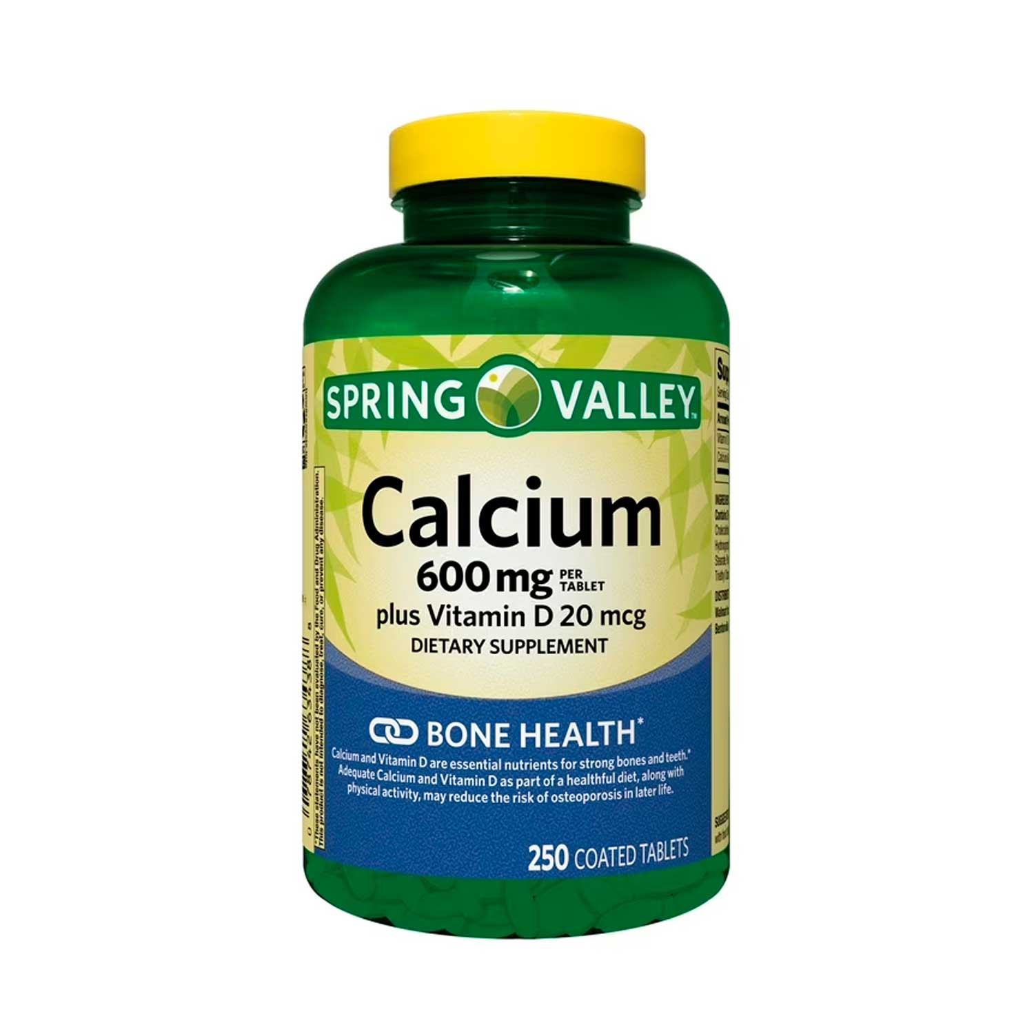 Calcio 600 mg + 800 IU Vit. D3. 250 tabs. Spring Valley