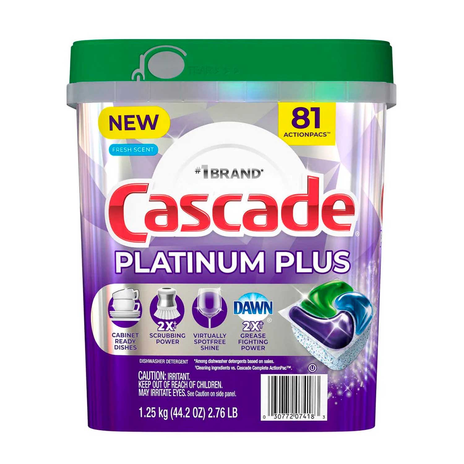 Jabón en Cápsulas Cascade Platinum Plus para Lava Platos Automático. 81 ActionPacs