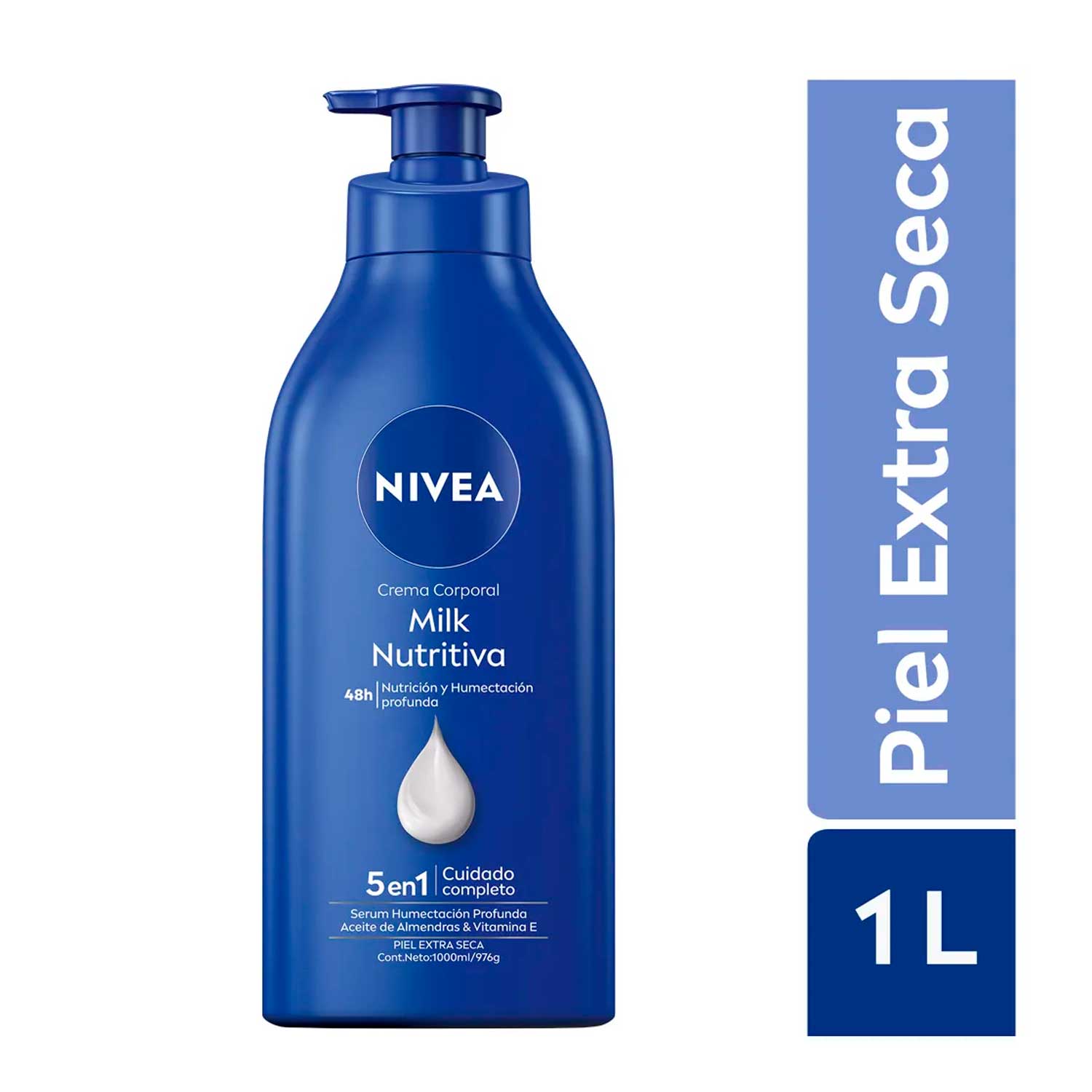 Crema Corporal Milk Nutritiva 48h Nivea. 1 L