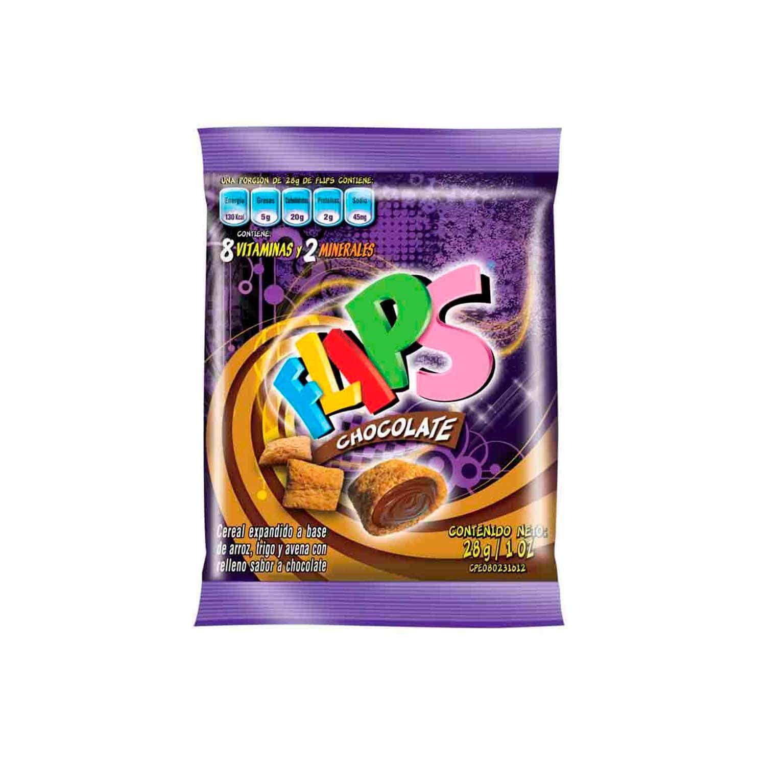 Cereal Flips de Chocolate. 28 g