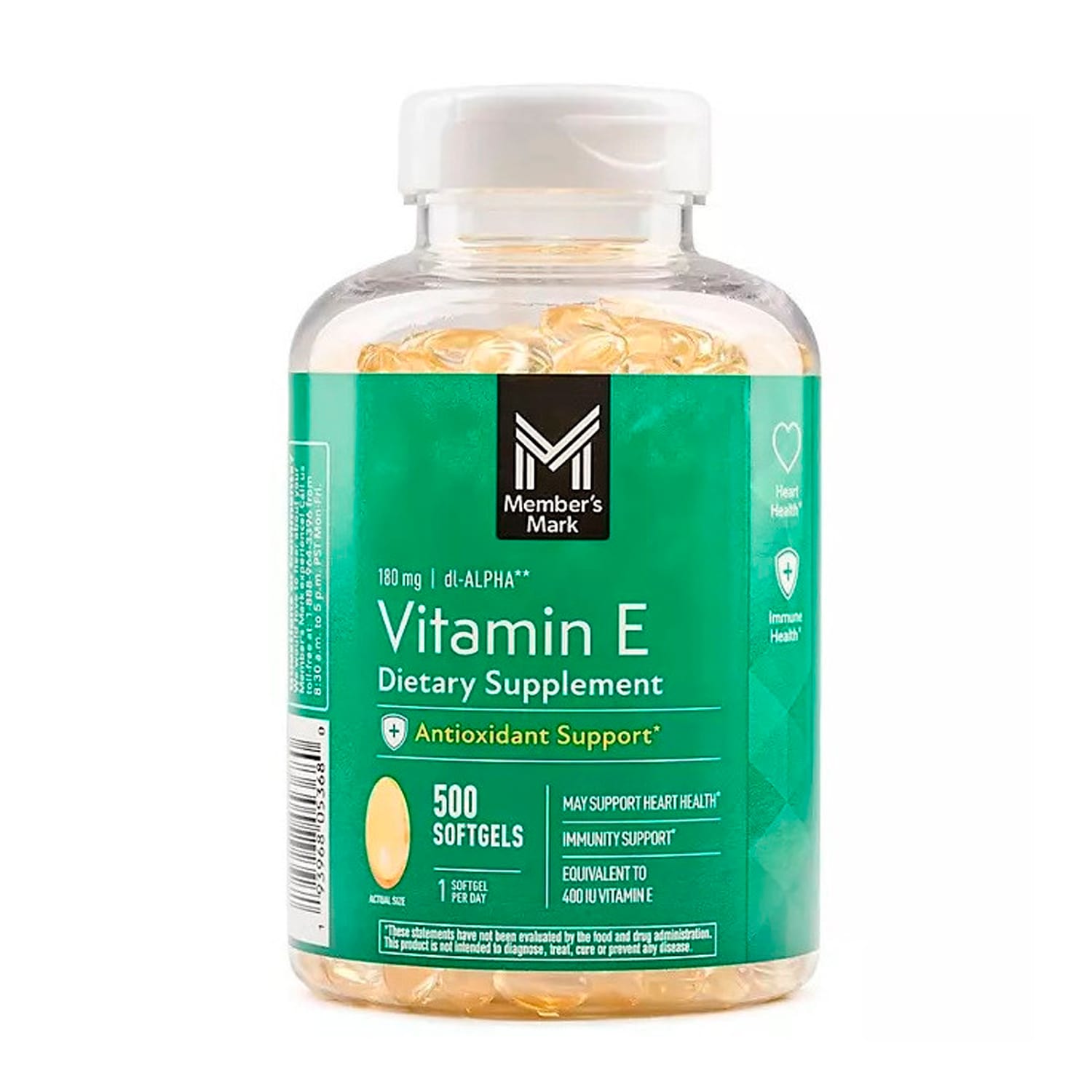 Vitamina E 400 IU Member's Mark. 500 Caps