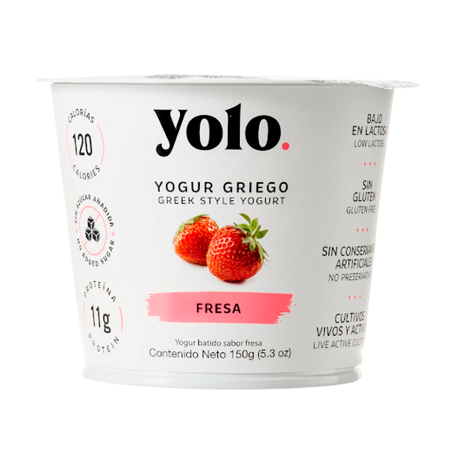 Yogurt Griego Yolo Fresa. 150gr