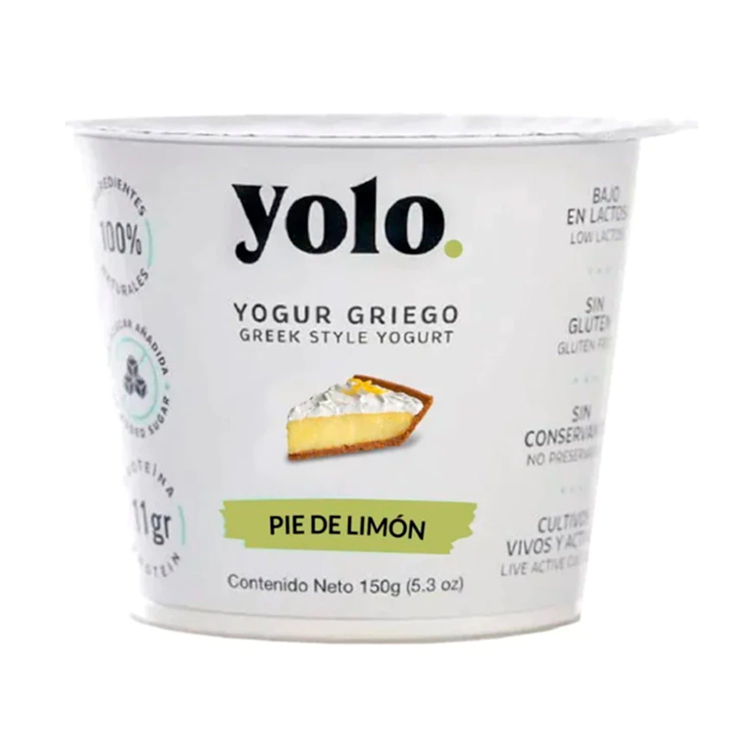 Yogurt Griego Yolo Pie de Limon. 150gr