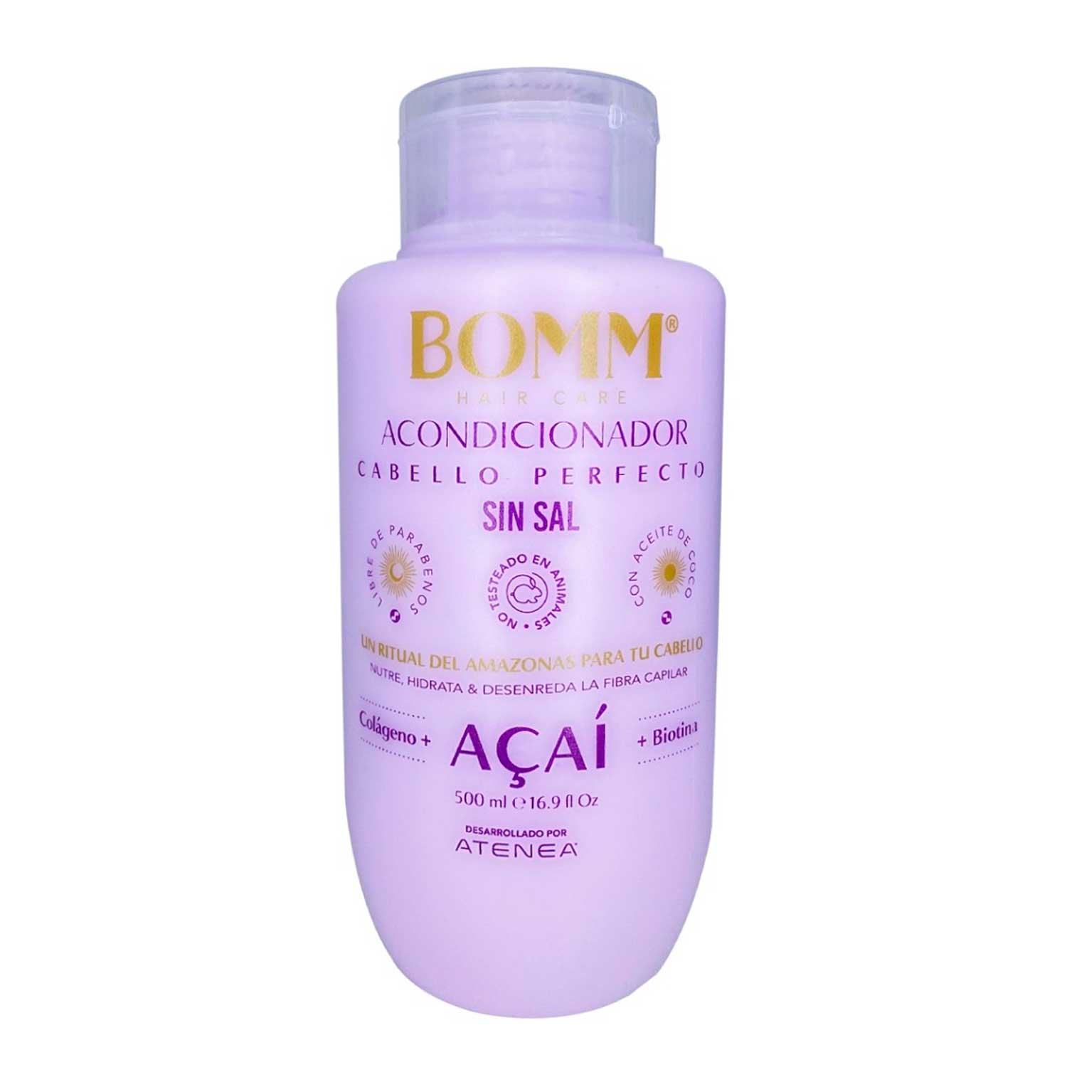 Acondicionador sin Sal BOMM Biotina + Colágeno Atenea. 500 ml