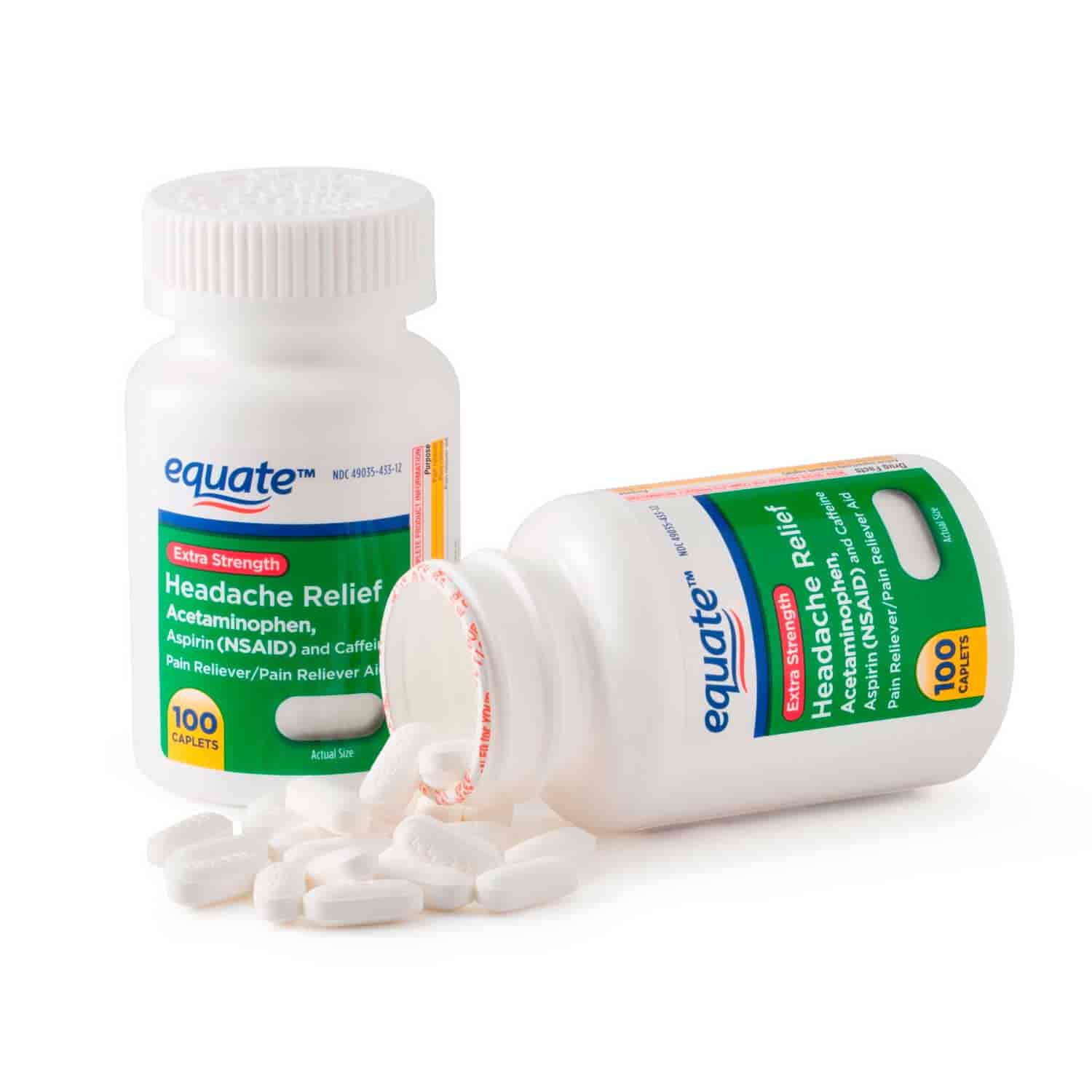 Excedrin Generico. Equate 565 mg. 100 tabs.