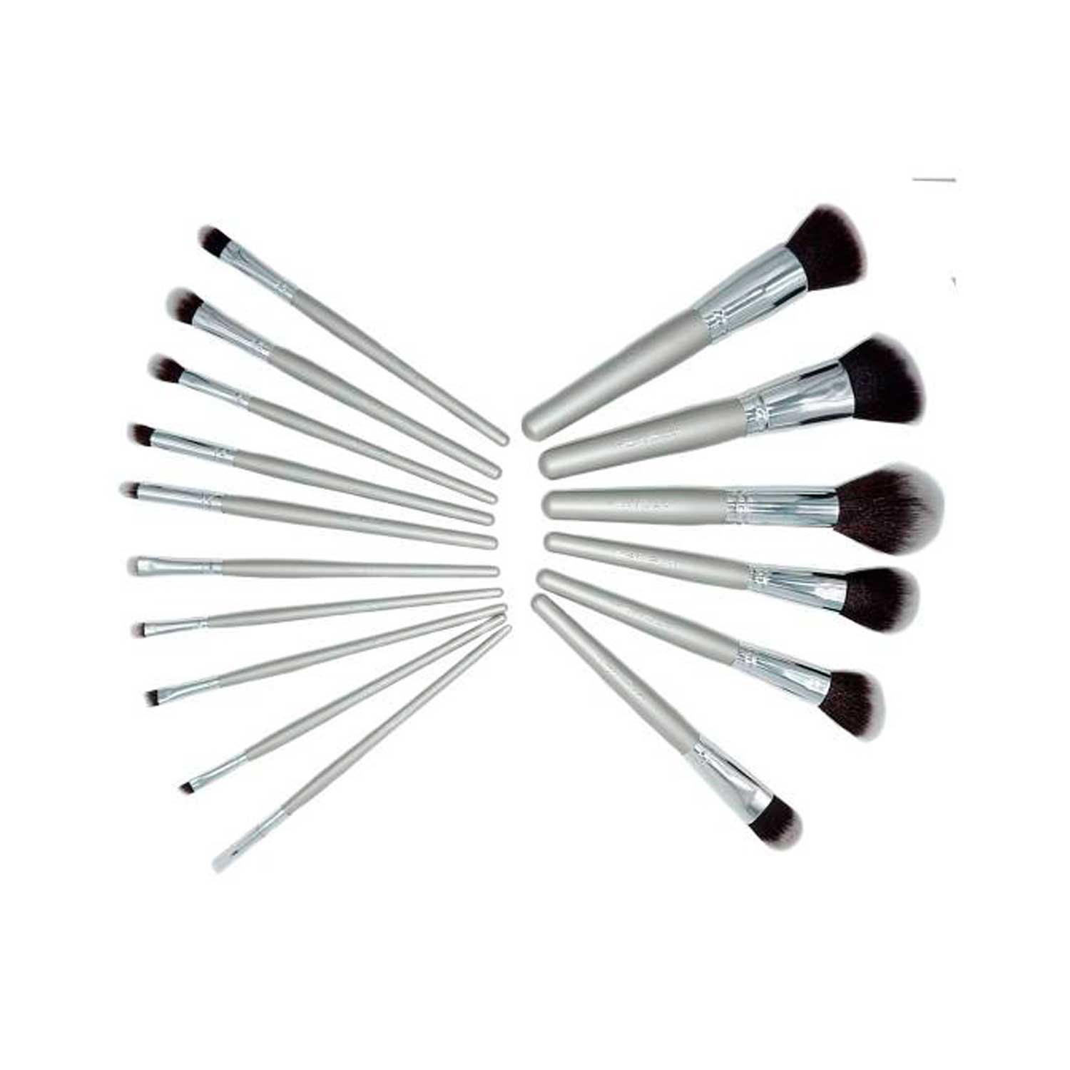 Kit de Brochas de Maquillaje Silver Winter Atenea. 16 Pcs