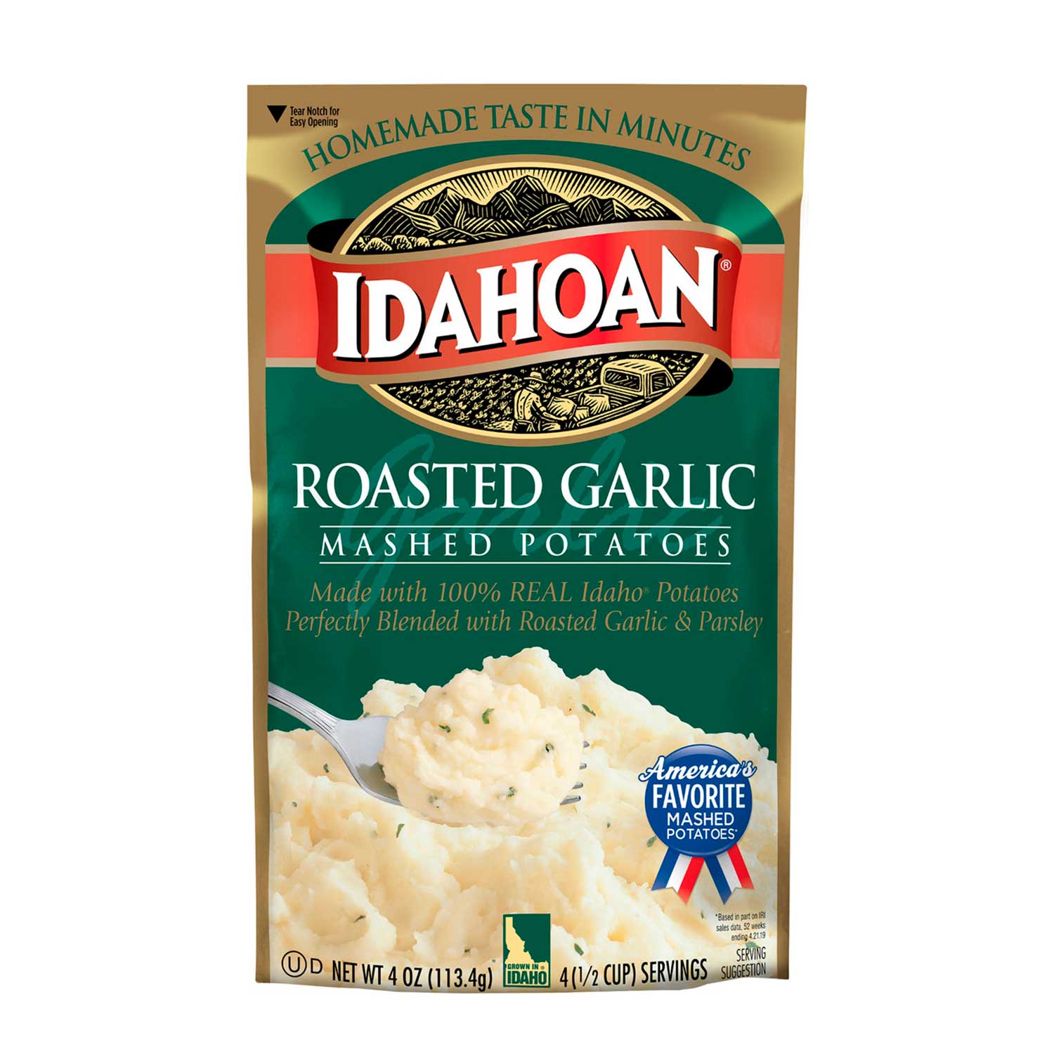 Puré de Papas Instantáneo con Ajo Asado Idahoan. 113 gr