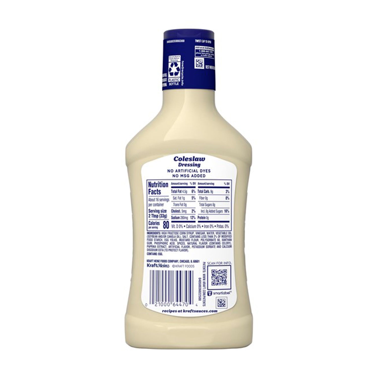 Kraft Coleslaw Dressing Aderezo Botella de 473ml