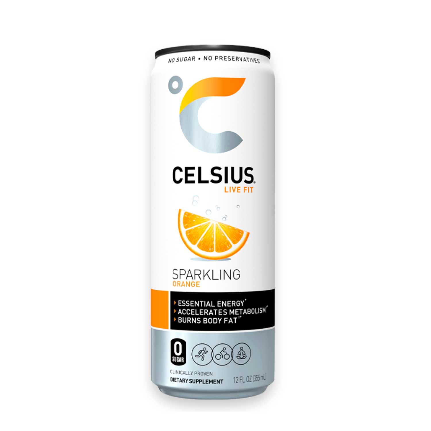 Bebida Energizante Celsius Naranja. 355 ml
