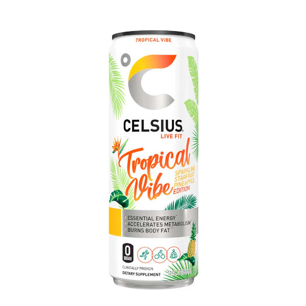 Bebida Energizante Celsius Tropical Vibe. 355 ml
