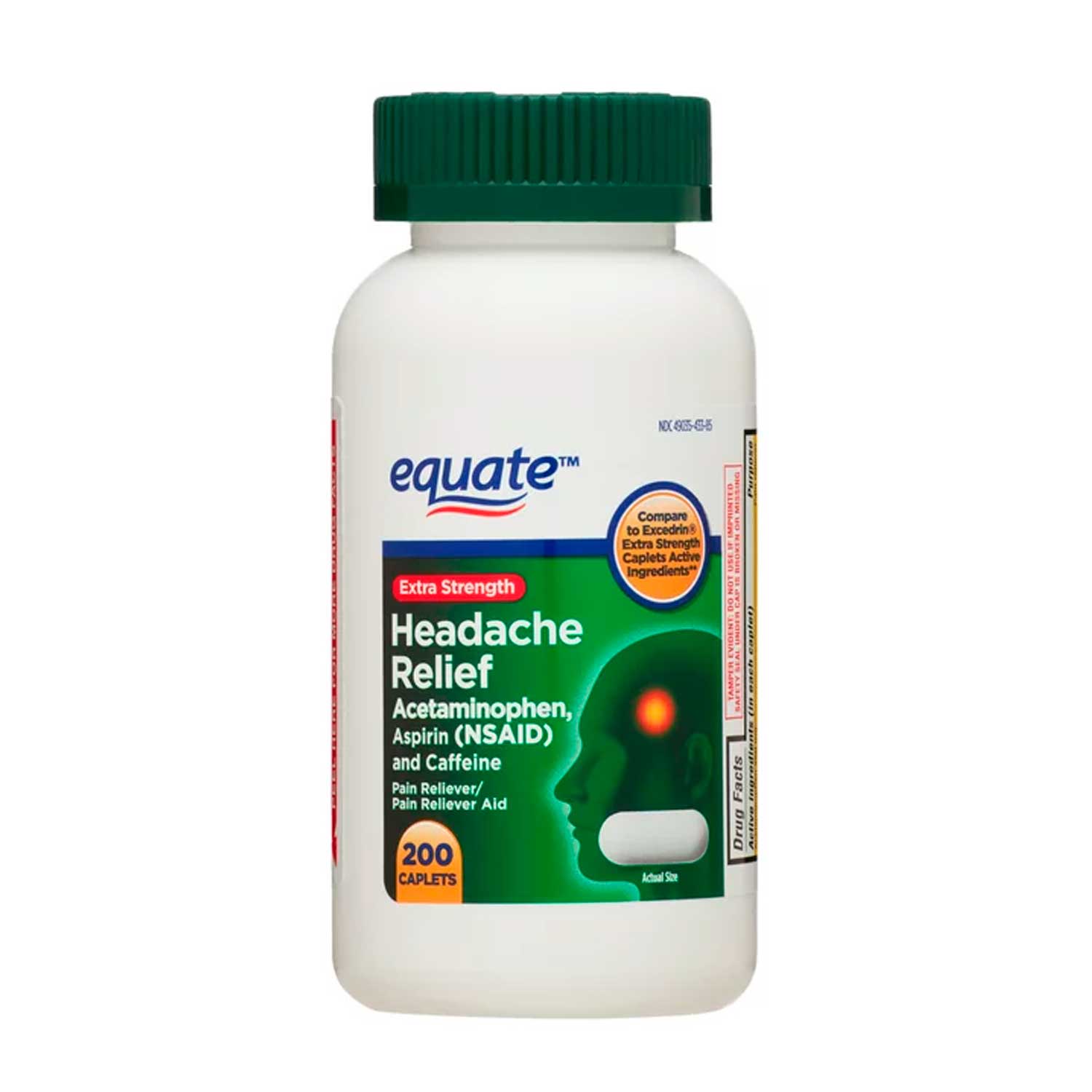 Excedrin Generico. Equate 565 mg. 200 tabs. Tiendas Shoppi