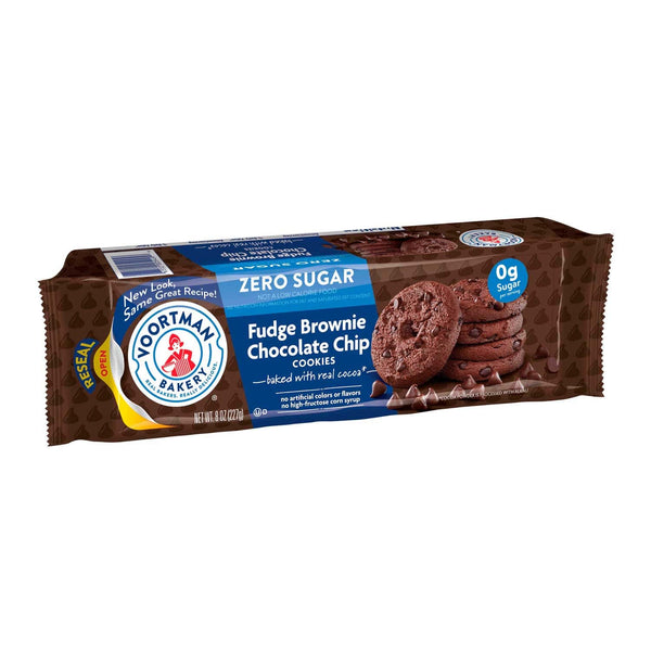 Galletas de Brownie con Chispas de Chocolate Sin Azucar Voortman. 227 G