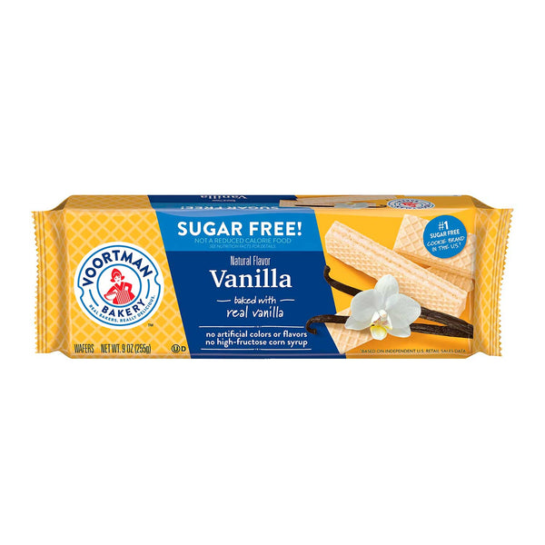 Galleta Wafer Rellena de Vainilla Sin Azucar Voortman. 255 G