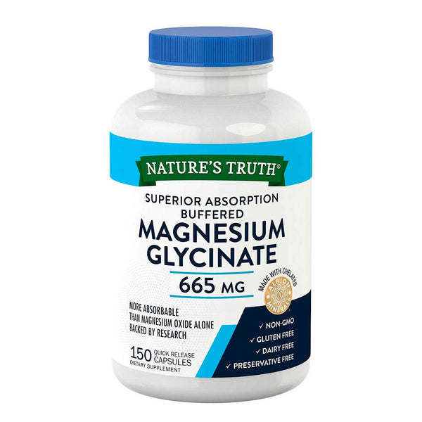 Glicinato de Magnesio Nature's Truth 665 mg. 150 cáps
