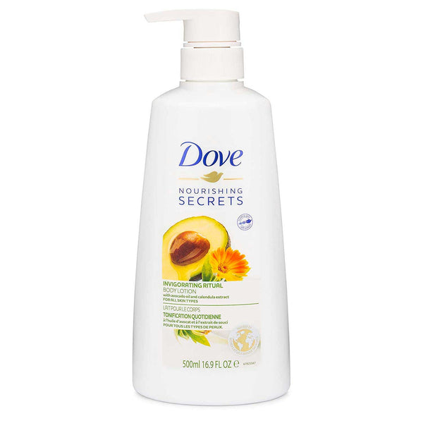 Loción Corporal Vigorizante Dove con Aguacate y Caléndula. 500 ml