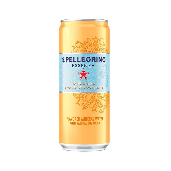 Agua Gasificada Saborizada Naranja y Fresa S. Pellegrino. 330 ml