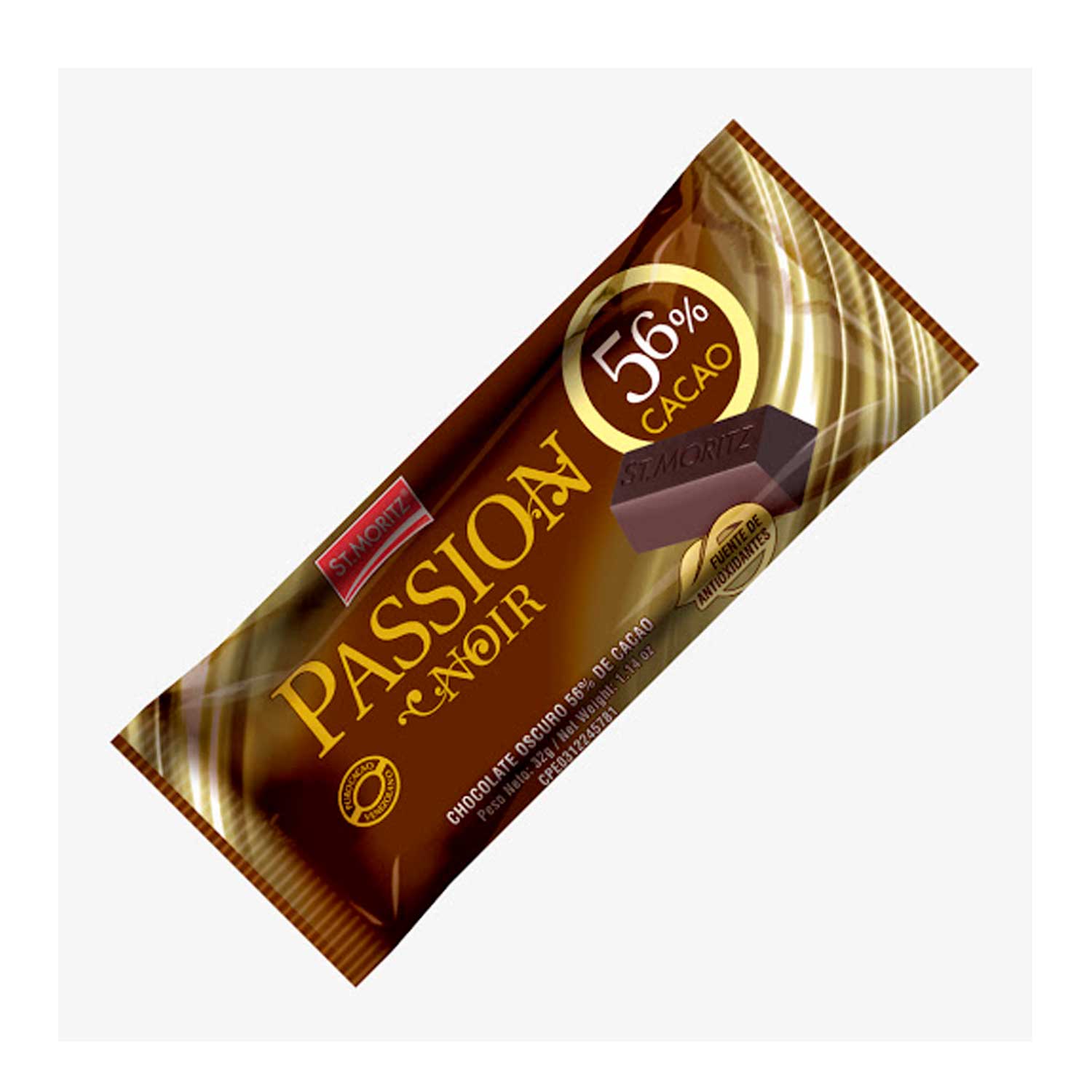 Chocolates Oscuro al 56% Passion Noir St.Moritz.32 g