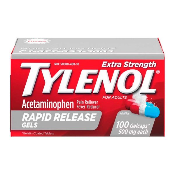 Acetaminofén Extra Fuerte Tylenol 500 mg. 100 Cáps