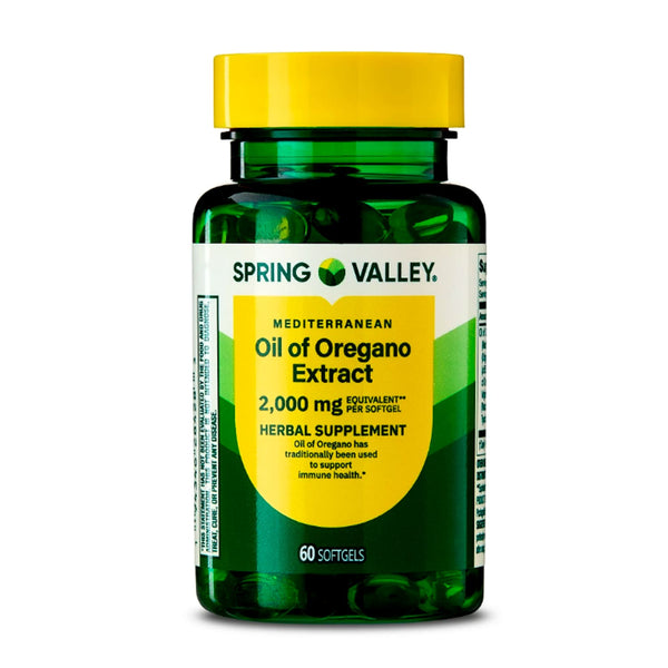Aceite de oregano 2.000 mg Spring Valley 60 tabs.