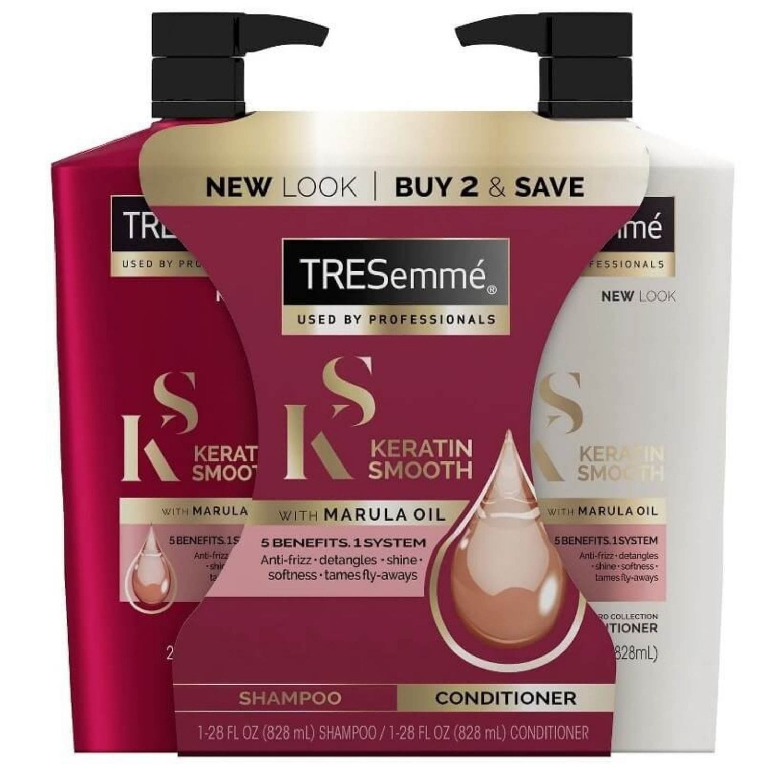 Shampoo y Acondicionador TRESemmé Aceite de Marula y Keratina 828 ml.