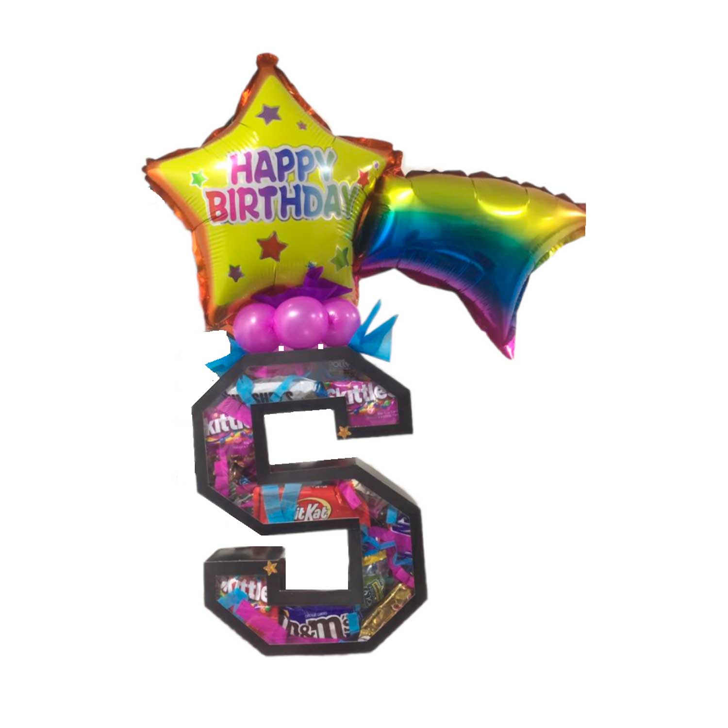 Arreglo Letra Personalizado con 30 Golosinas Fun Size (Variedad de letras a elegir)