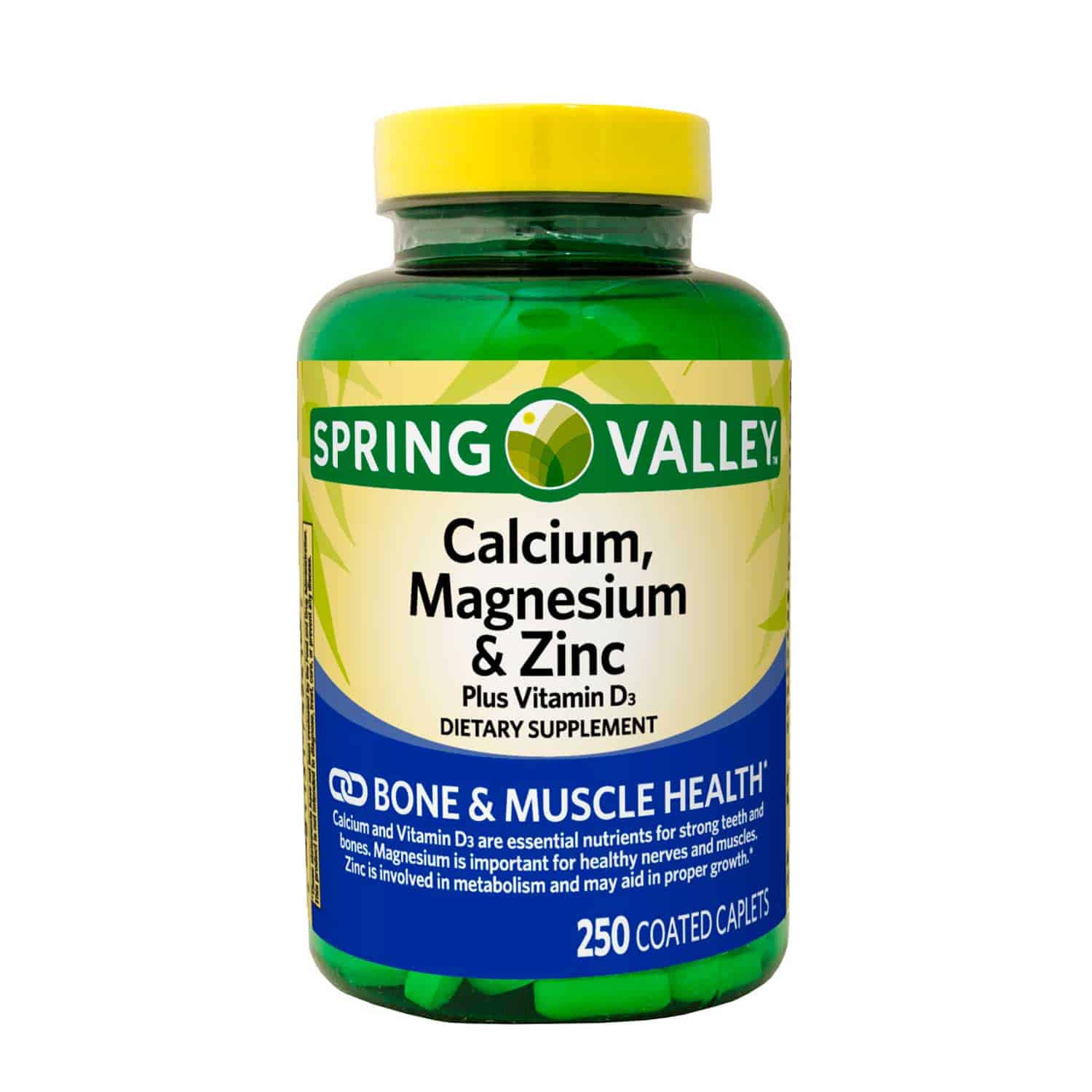 Calcio+Vitamina D3+Magnesio+Zinc, Spring Valley. 250 Tabs