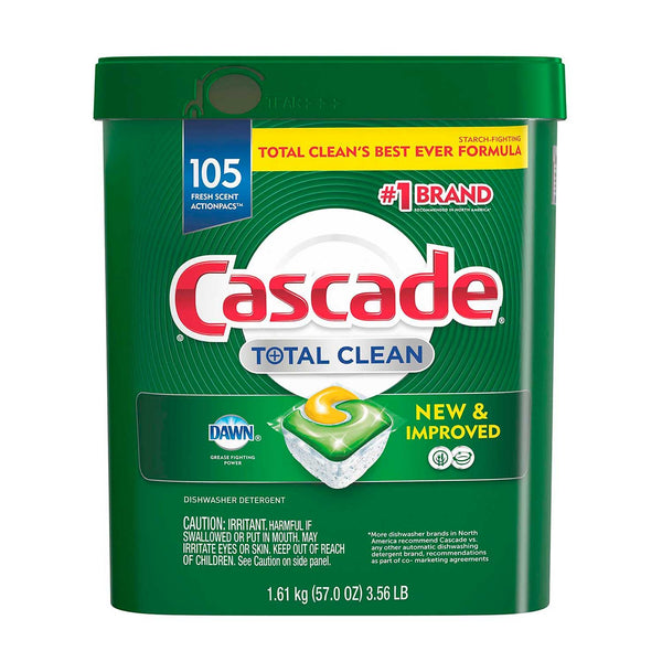Jabón en Cápsulas Cascade Total Clean para Lava Platos Automático. 95 ActionPacs