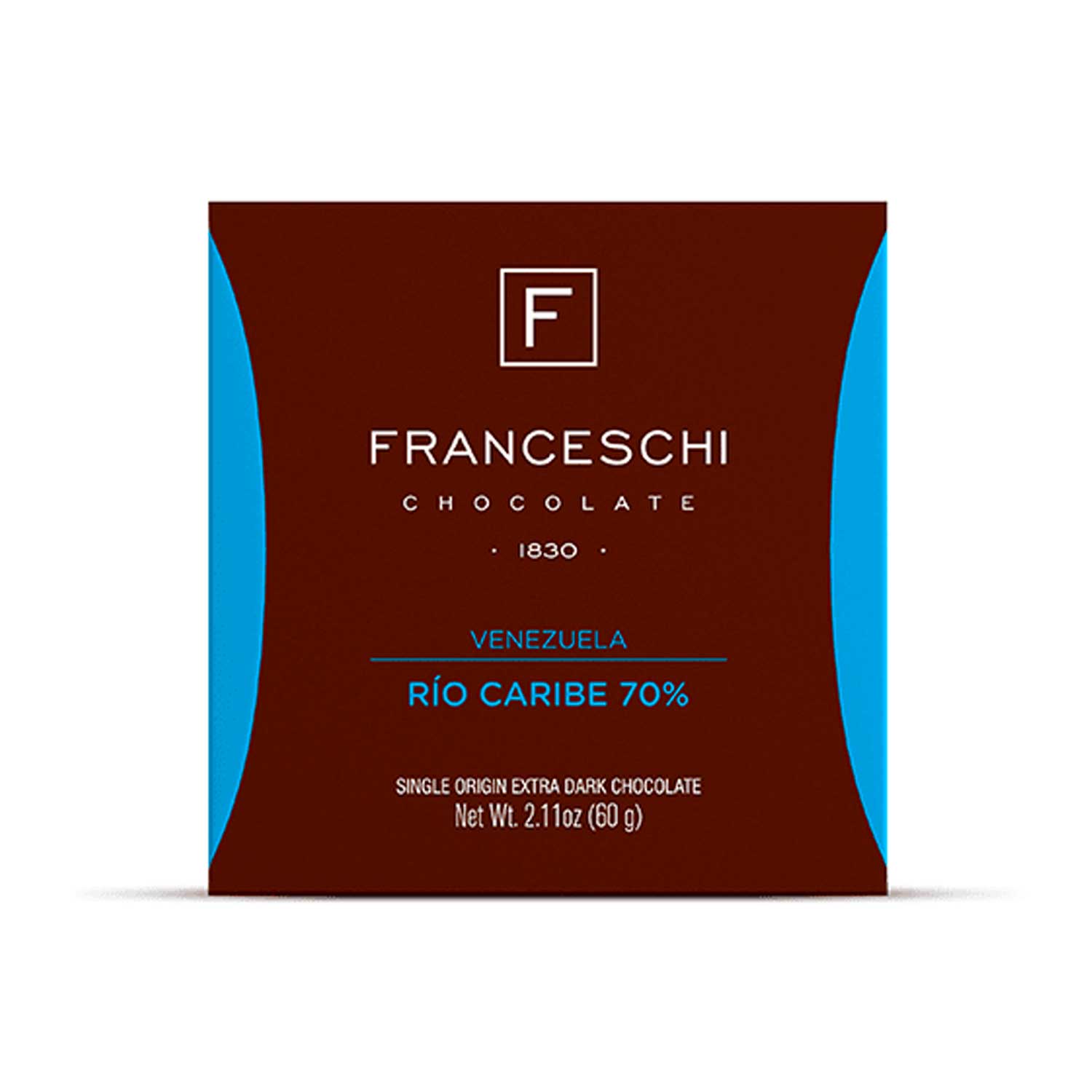 Chocolate Oscuro Franceschi Río Caribe 70%. 60 gr