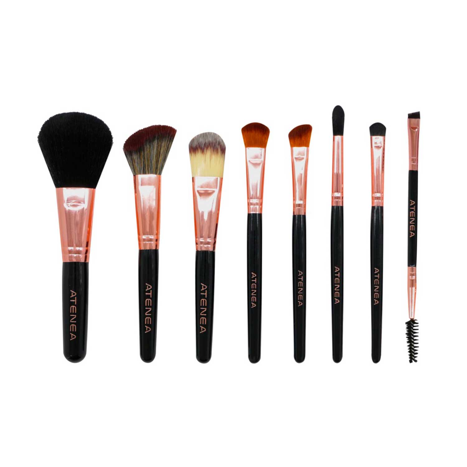 Kit de Brochas de Maquillaje Mini Golden Rose Atenea. 8 Pcs