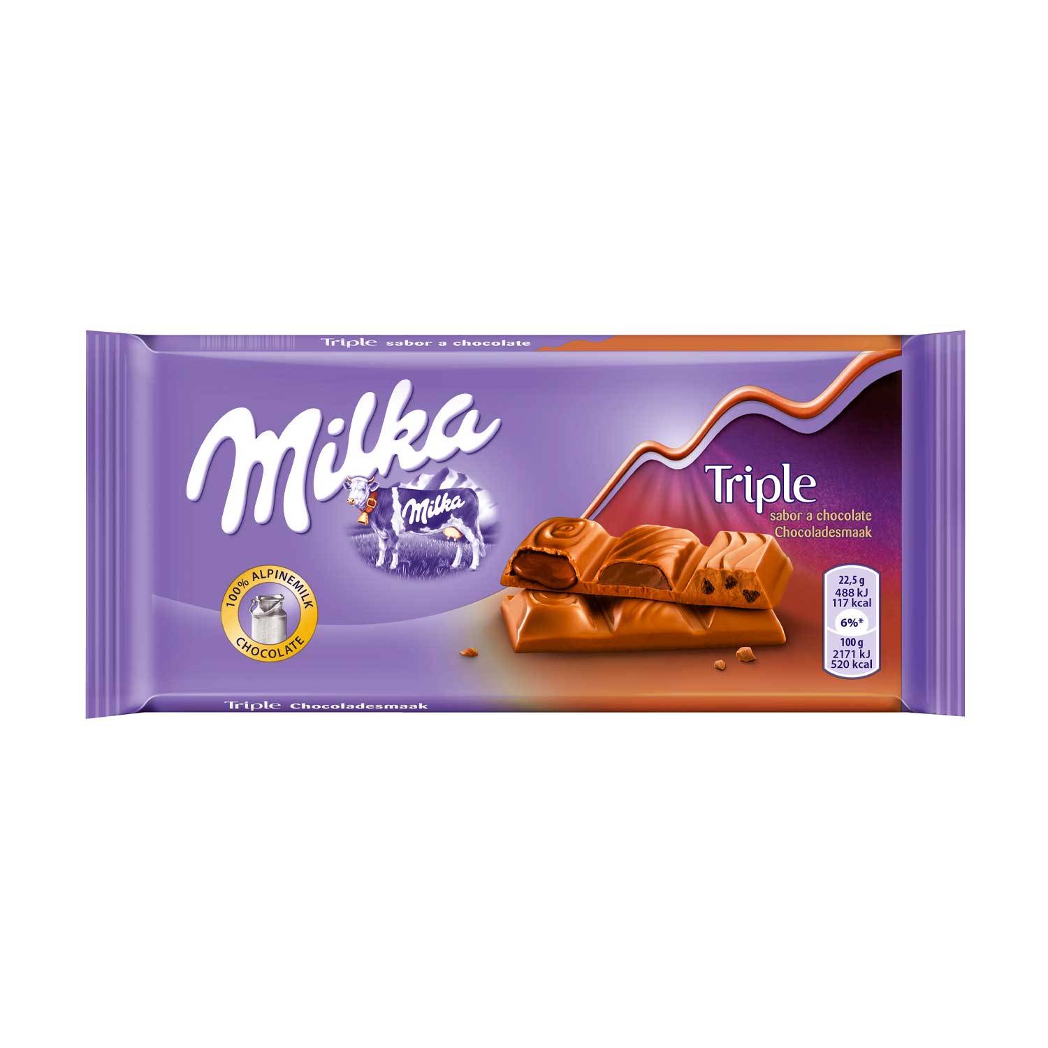 Chocolate Milka Triple Chocolate. 90 gr