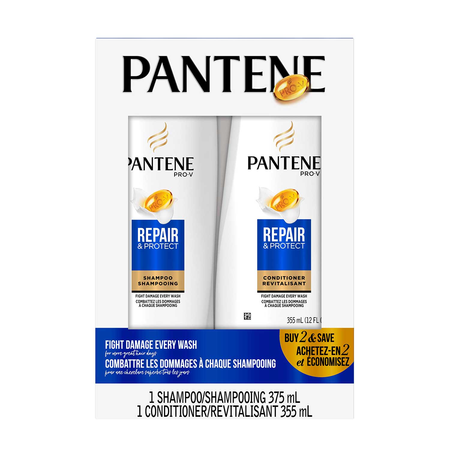Shampoo y Acondicionador Reparación y Protección Pantene Pro-V. 375 ml/355 ml