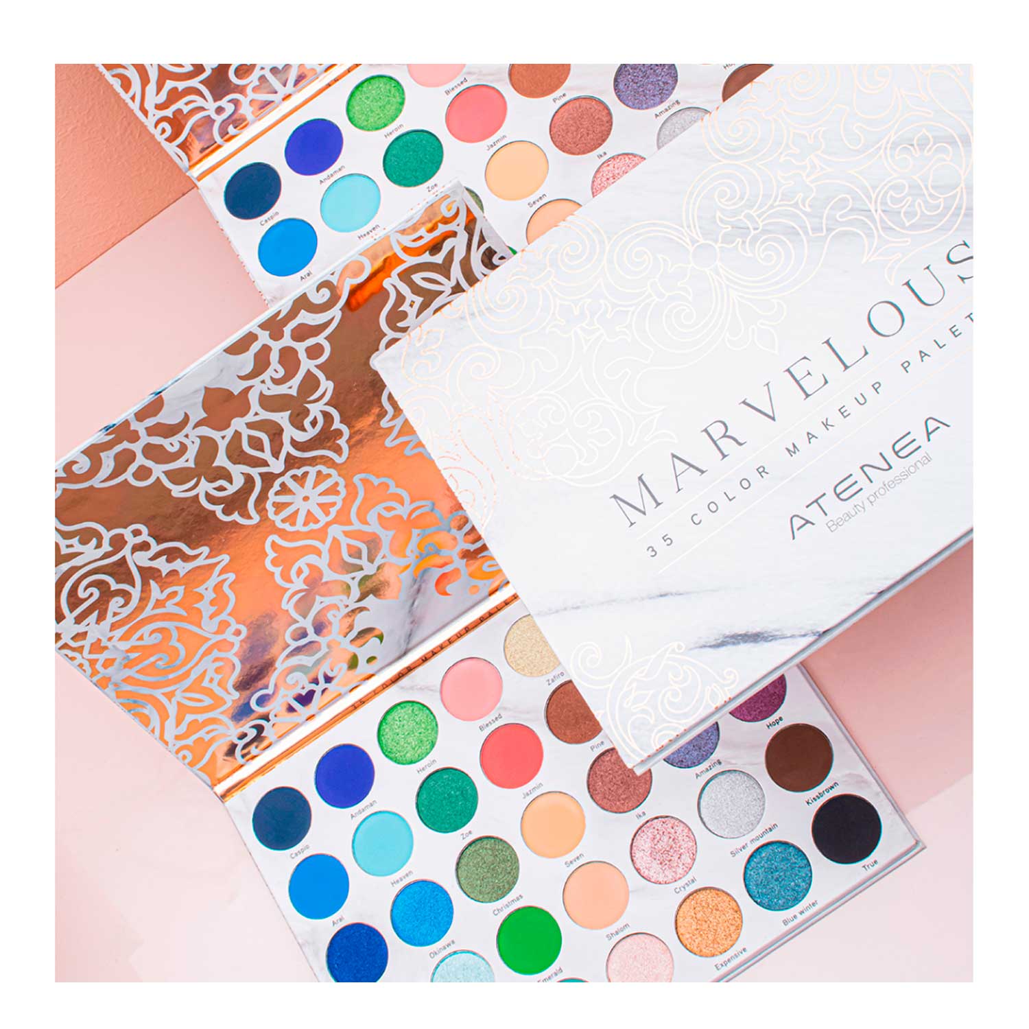 Paleta de Sombras Marvelous Atenea. 35 Tonos