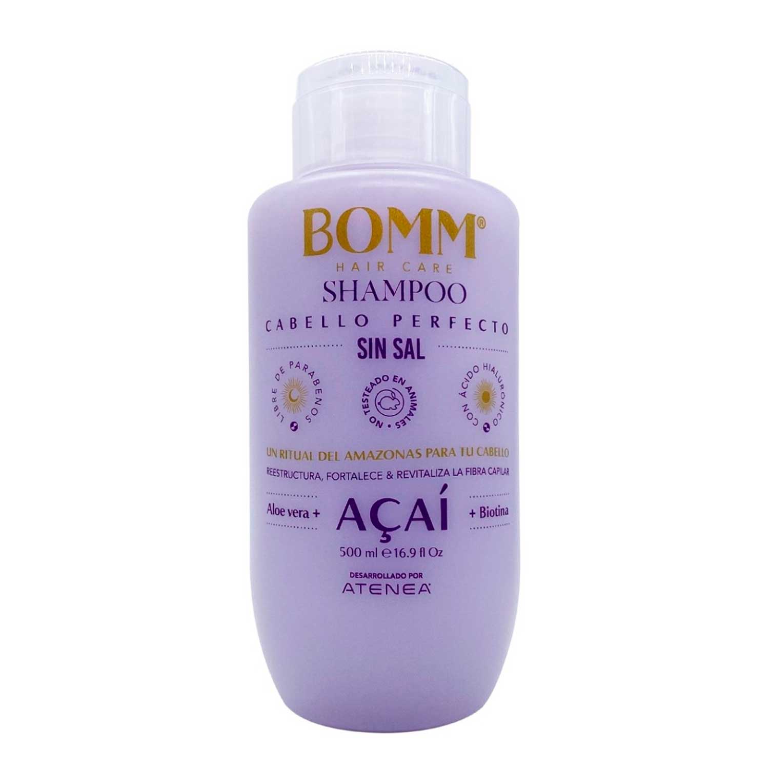 Shampoo sin Sal BOMM Biotina + Colágeno Atenea. 500 ml