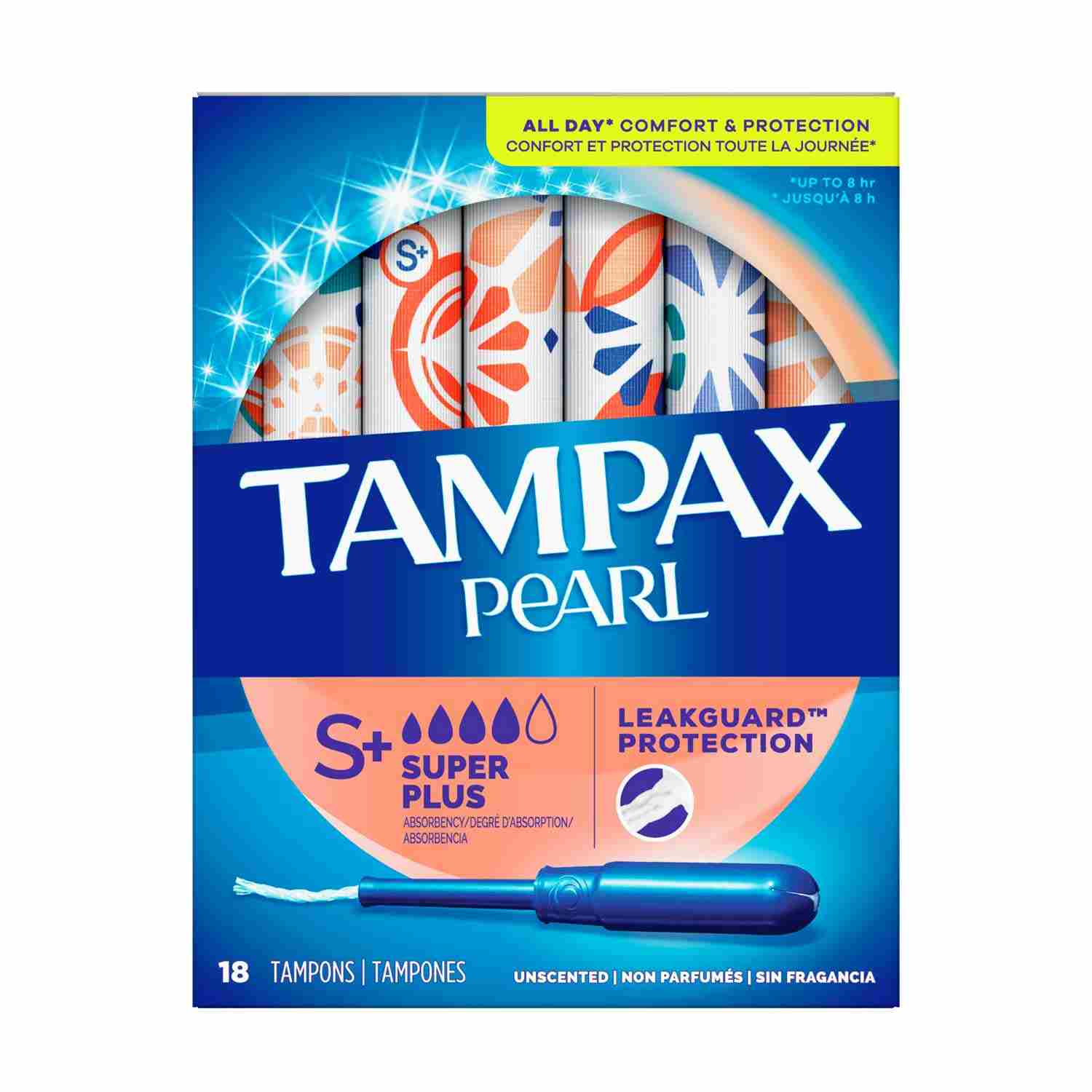 Tampax Pearl S+ Super Plus. 18 unid