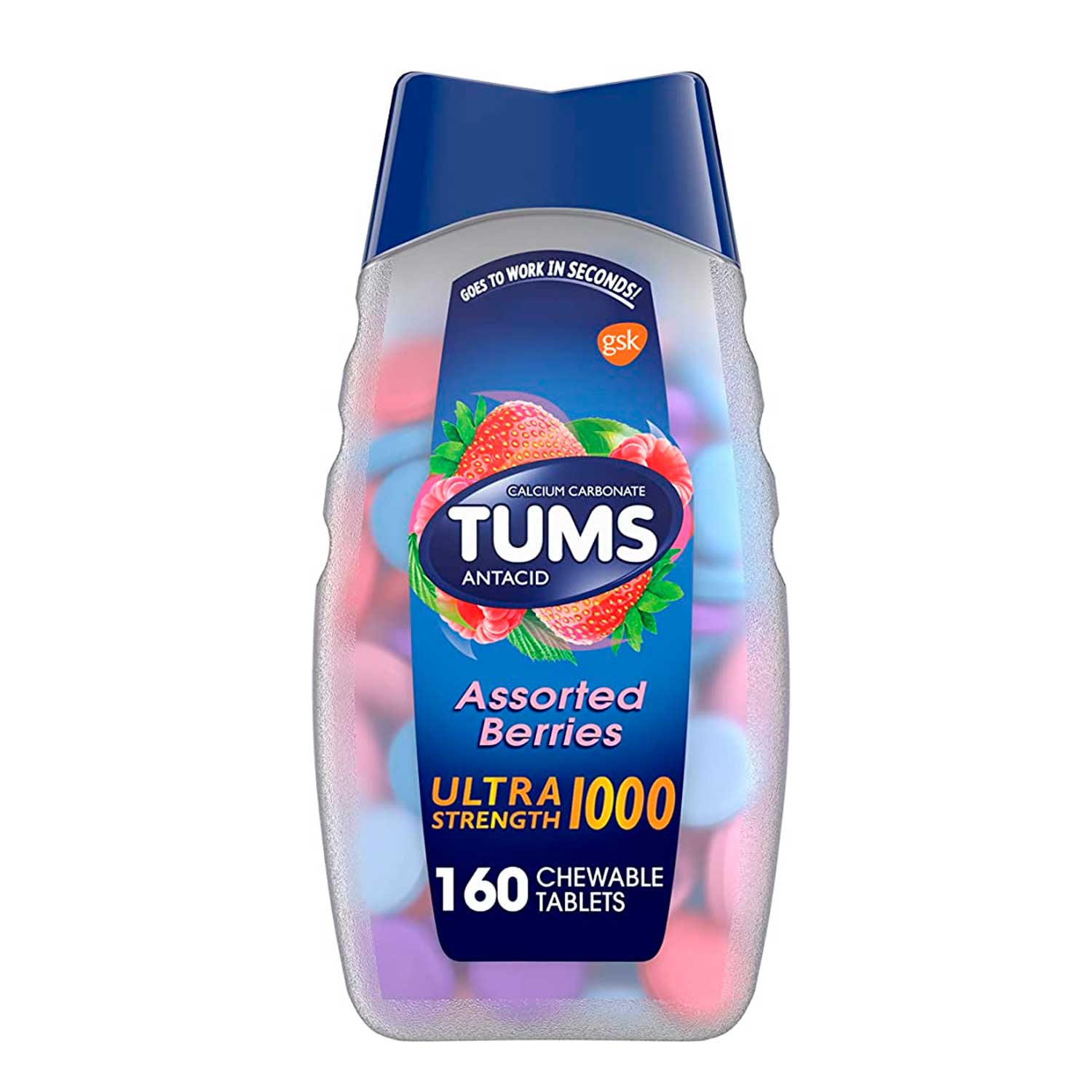 TUMS Antiácido. Assorted Berries Ultra Strenght. 160 tabs